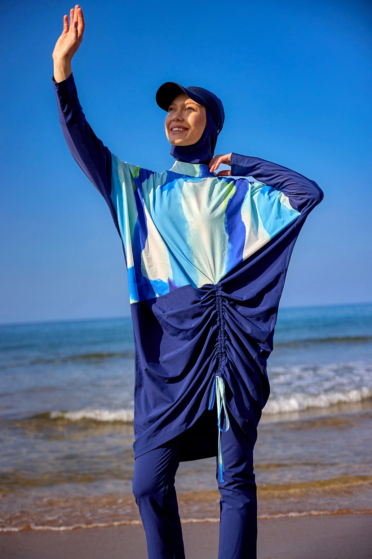 Navy Full Coverage Modest Swimwear Burkini Set M2513
