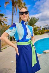 Marina Navy Semi-Covered Modest Swimsuit - H2510