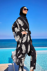 Elegant Silky Modest Kimono – Lightweight Full Coverage Beach Cover P2503-3