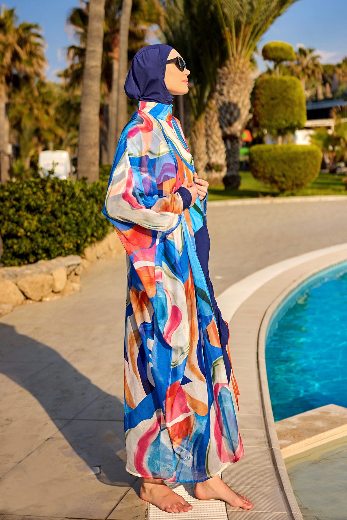 Marina Multicolor Silk-Touch Kimono - P2508