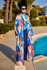 Marina Multicolor Silk-Touch Kimono - P2508
