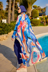 Marina Multicolor Silk-Touch Kimono - P2508