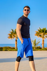 Marina Sax Blue Modest Men’s Swim Shorts - S2505-2