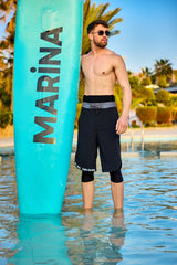 Marina Black Modest Swim Shorts for Men - S2504-1