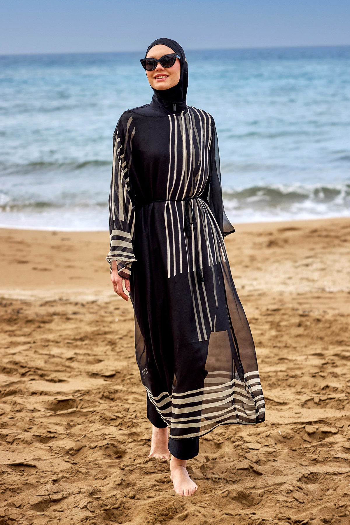 Marina Striped Chiffon Kimono – P2511