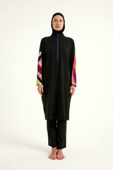 Black Full Coverage Swimwear Burkini Set M2510