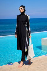 Marina Black Full Coverage Modest Swimsuit - M2529