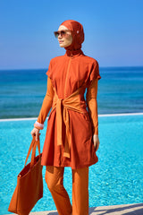 Full Coverage Islamic Swimsuit with Waist Tie | M2523-2