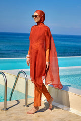 Marina Orange Silky Pareo – P2516-2