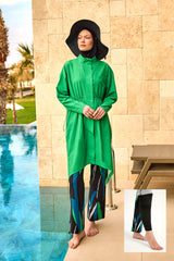 Green High Performance Full Coverage Burkini Set M2503-1