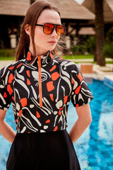 ملابس سباحة منسوجة سوداء بتغطية نصفية M2441