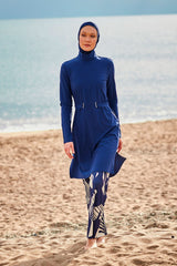 Woven Navy Burkini Modest Swimwear M2429