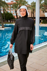 ملابس سباحة بوركيني ملونة ومحتشمة R2416