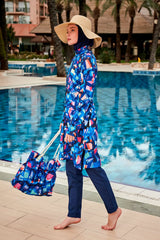 ملابس سباحة بوركيني ملونة ومحتشمة R2405