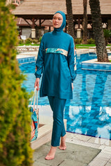 ملابس سباحة بوركيني ملونة ومحتشمة R2410