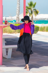 ملابس سباحة منسوجة سوداء بنصف تغطية M2312