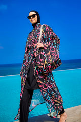 Rivamera Graphic Print Beach Kimono - RP2507