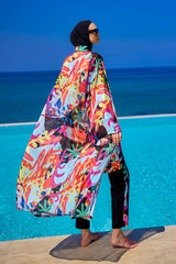 Rivamera Tropical Print Chiffon Kimono - RP2510