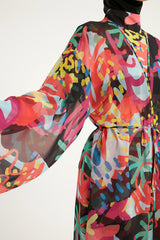 Rivamera Tropical Print Chiffon Kimono - RP2510