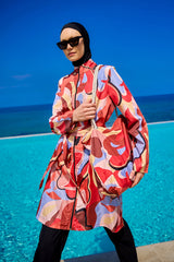 Black Full Coverage Modest Swimwear Set for Women R2515