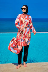 Black Full Coverage Modest Swimwear Set for Women R2515