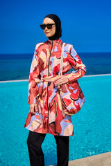 Black Full Coverage Modest Swimwear Set for Women R2515