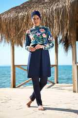 Marina Modest Burkini Swimwear Set Navy Blue – 1971