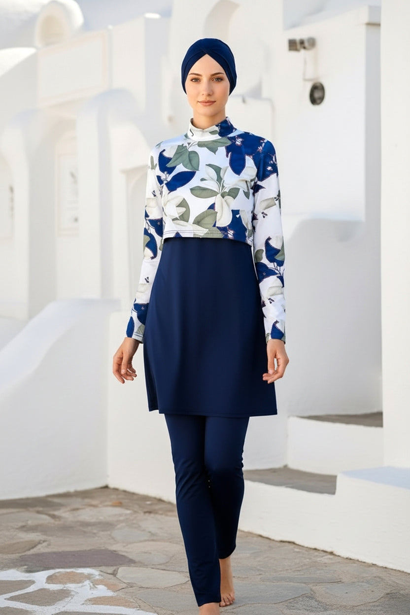 Marina Modest Burkini Swimwear Set Navy Blue – 1972