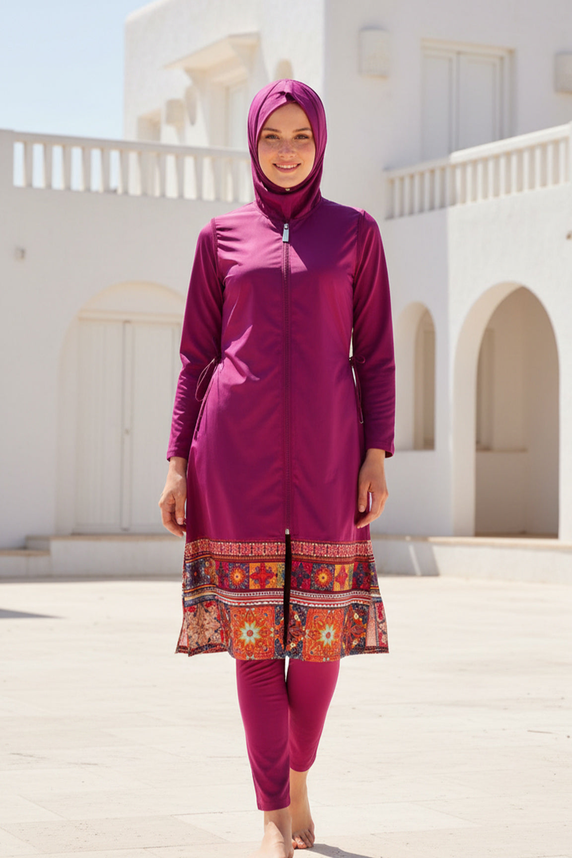 Marina Modest Burkini Swimwear Set Burgundy – 1982