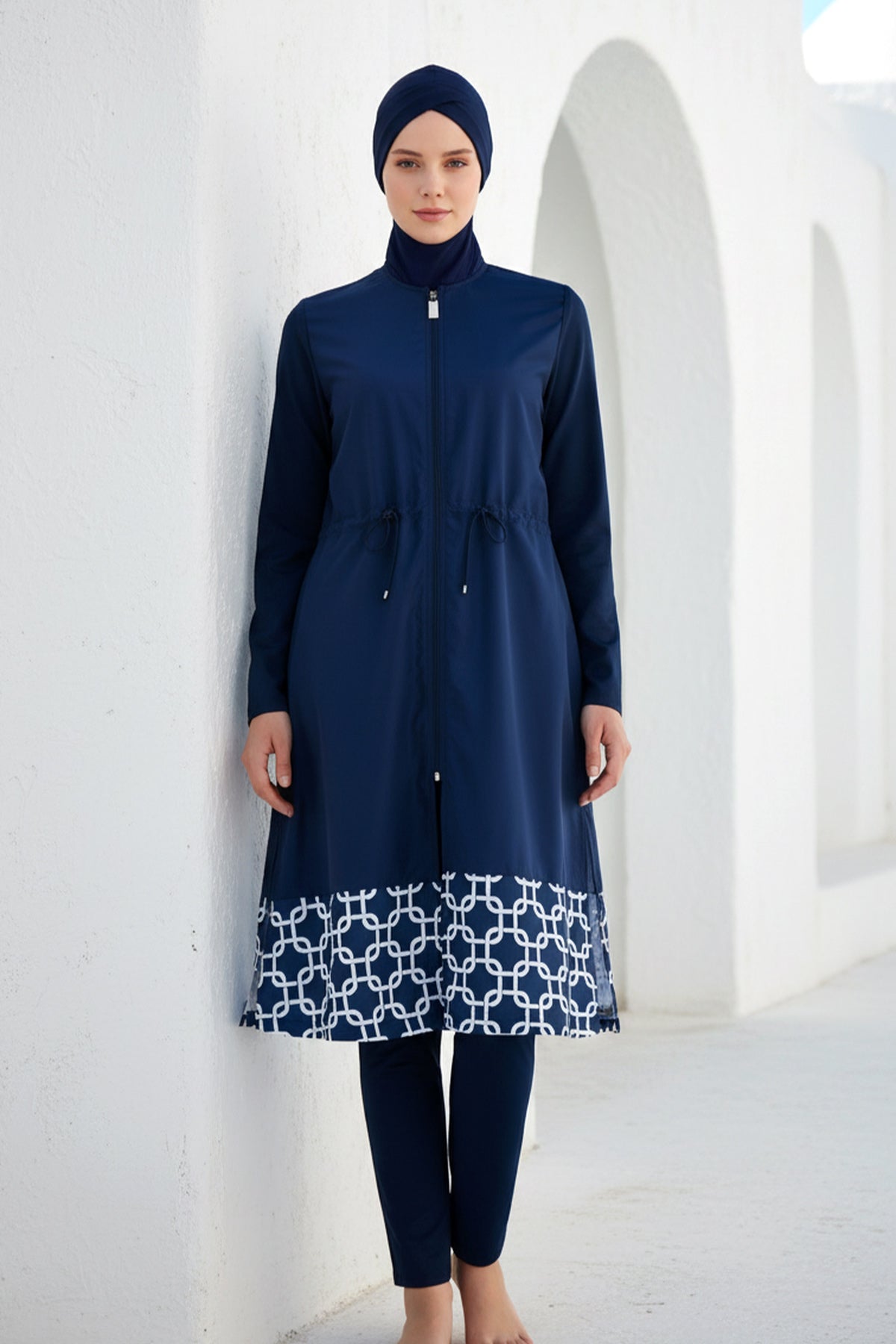 Marina Modest Burkini Swimwear Set Navy Blue – 1997