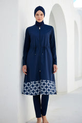 Marina Modest Burkini Swimwear Set Navy Blue – 1997
