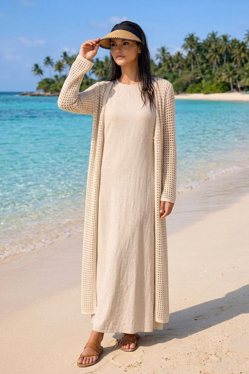 Cream Straw Visor Hat with Zigzag Detail HSR2604-2 الصورة الرئيسية