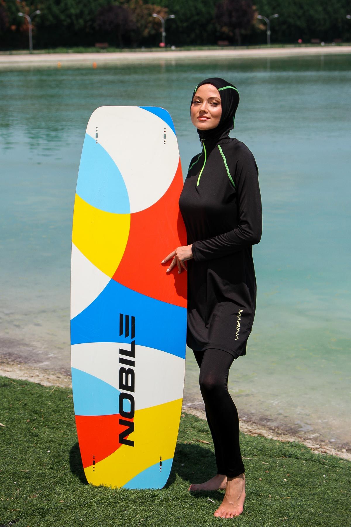 Lycra Black Burkini Modest Swimwear M2234 Secondary image