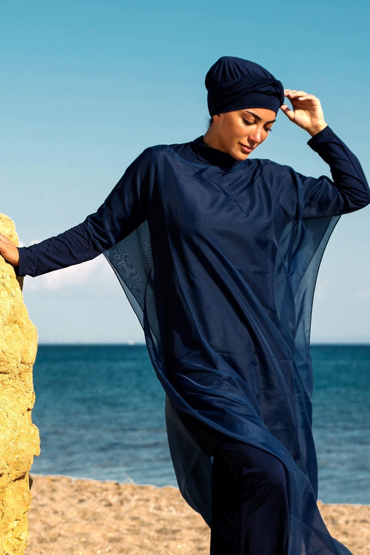 Navy Pareo Kimono P2201