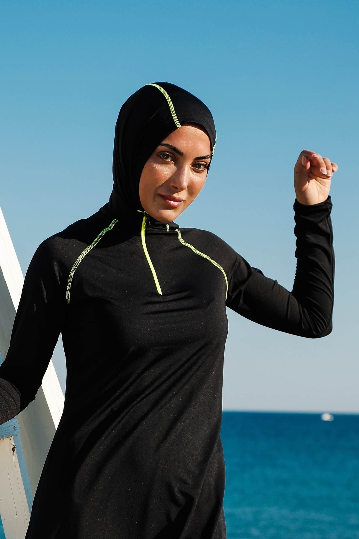 Lycra Black Burkini Modest Swimwear M2234