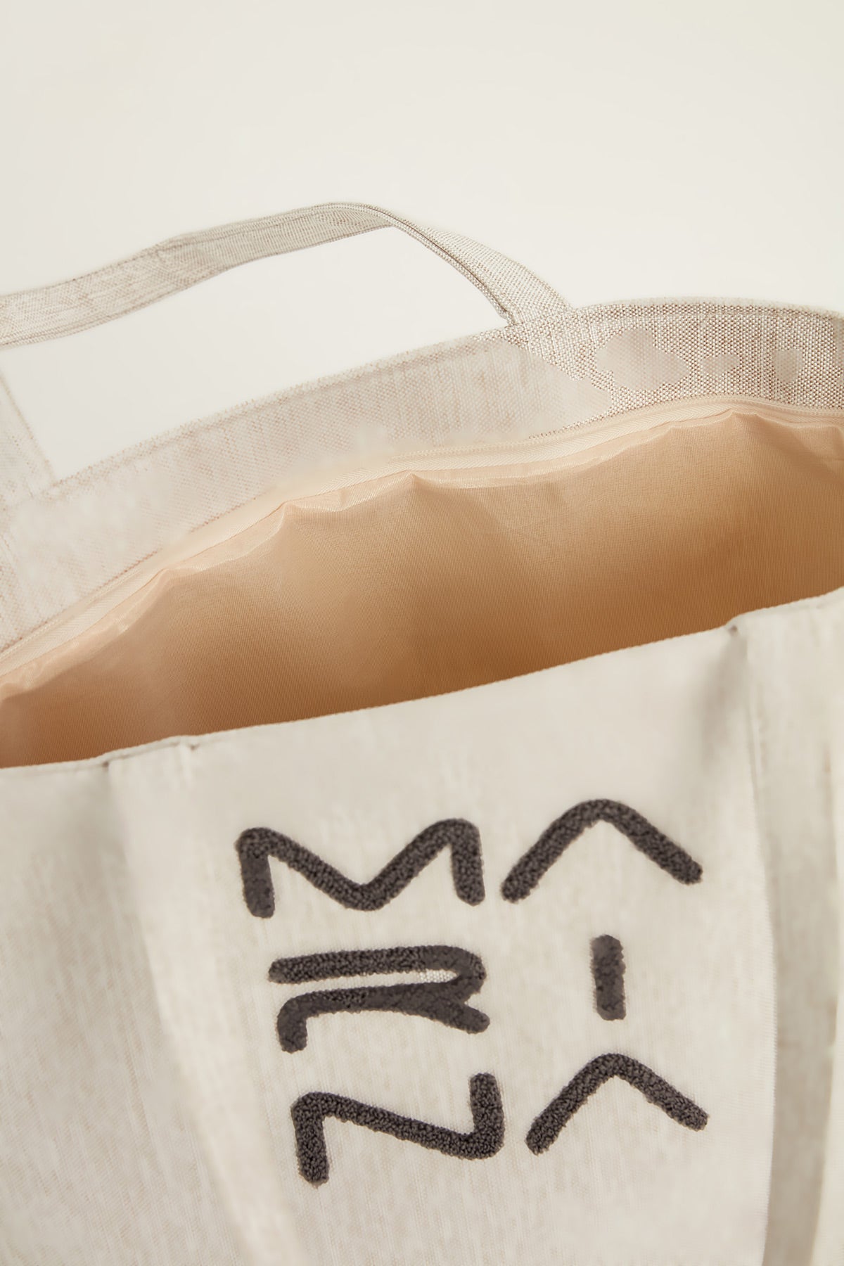 Cream Beach Bag with Zipper CA2501-3