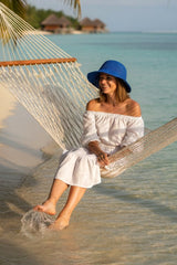 Cobalt Wide-Brim Straw Hat 14399