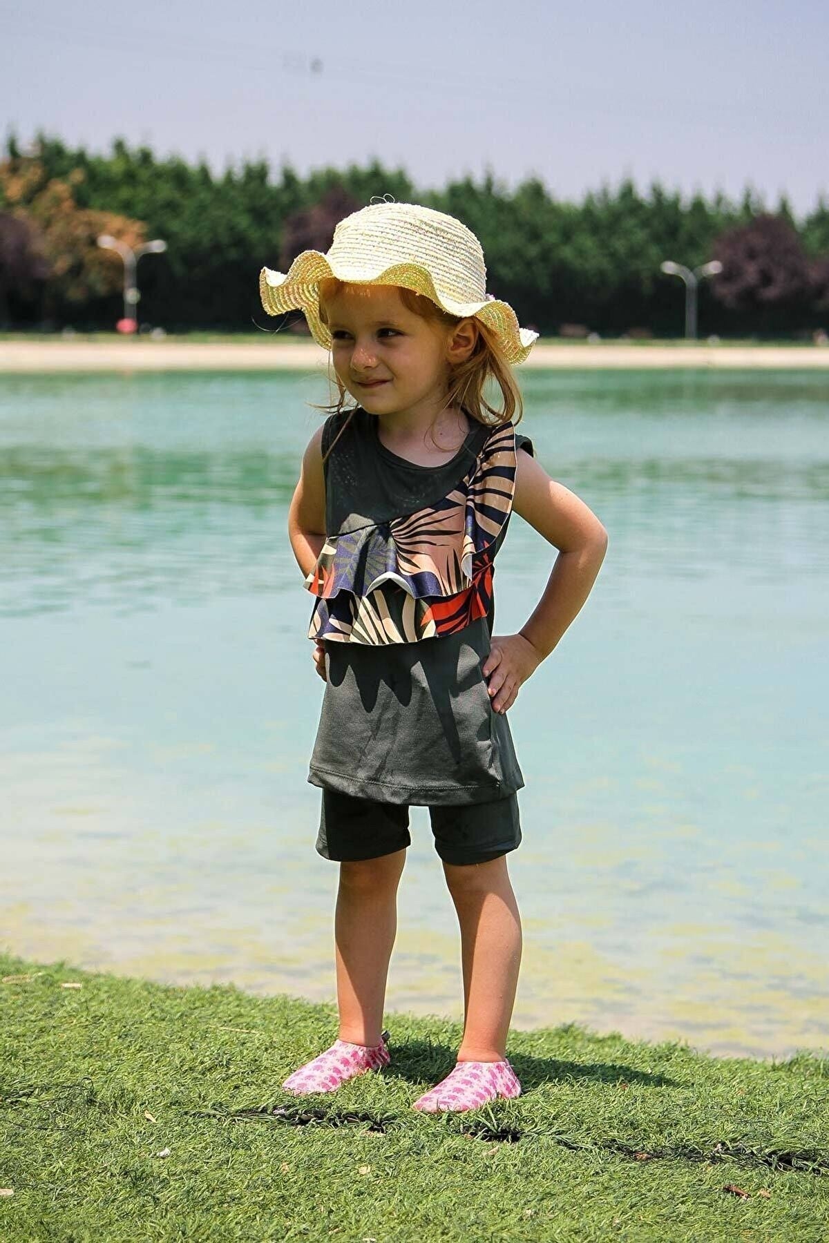 Lycra Khaki Kids Swimsuit K2212