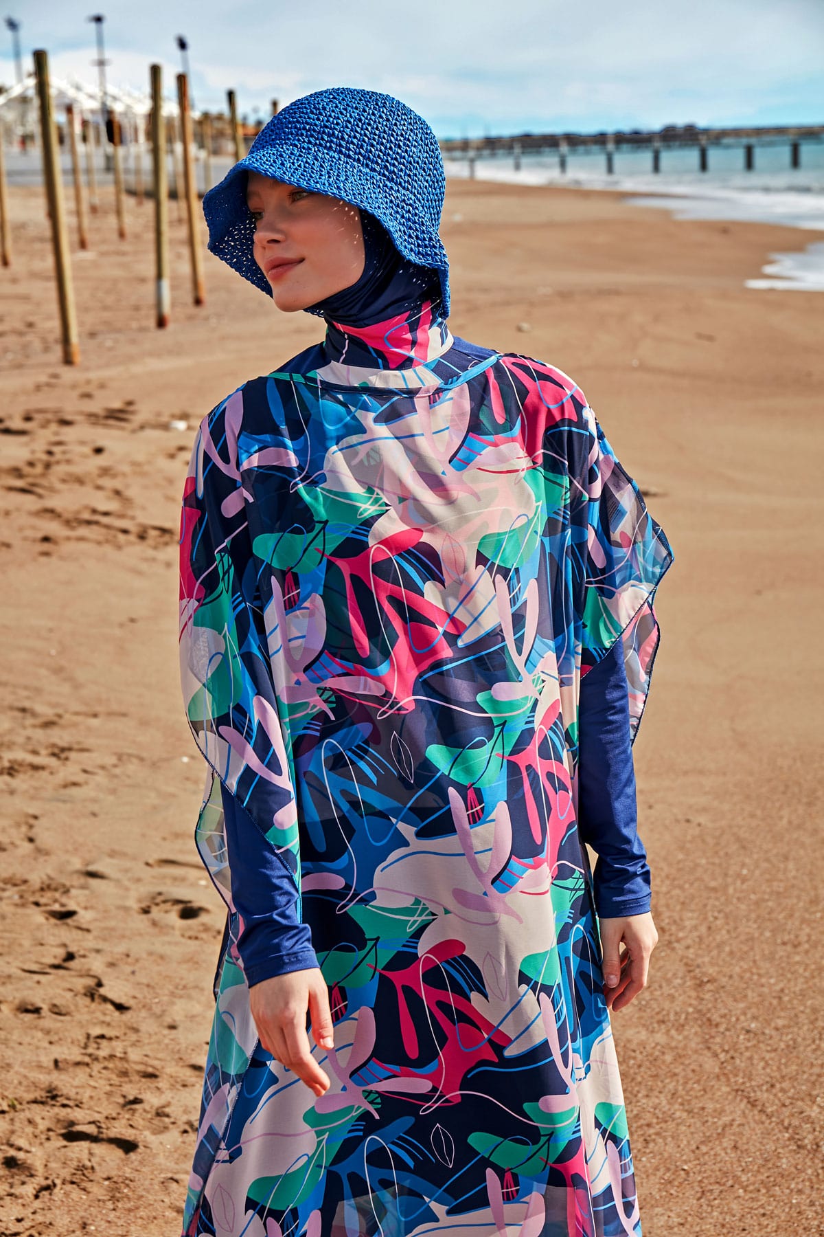 Patterned Pareo Kaftan - P2430 صورة ثانوية