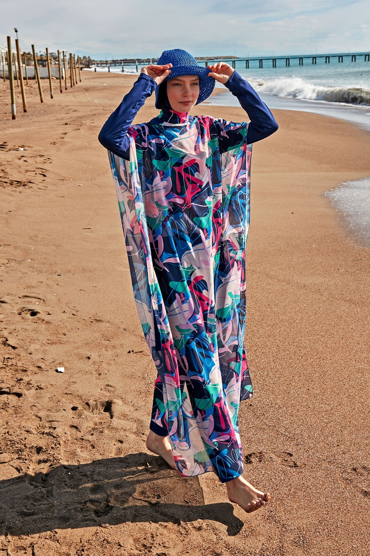 Patterned Pareo Kaftan - P2430
