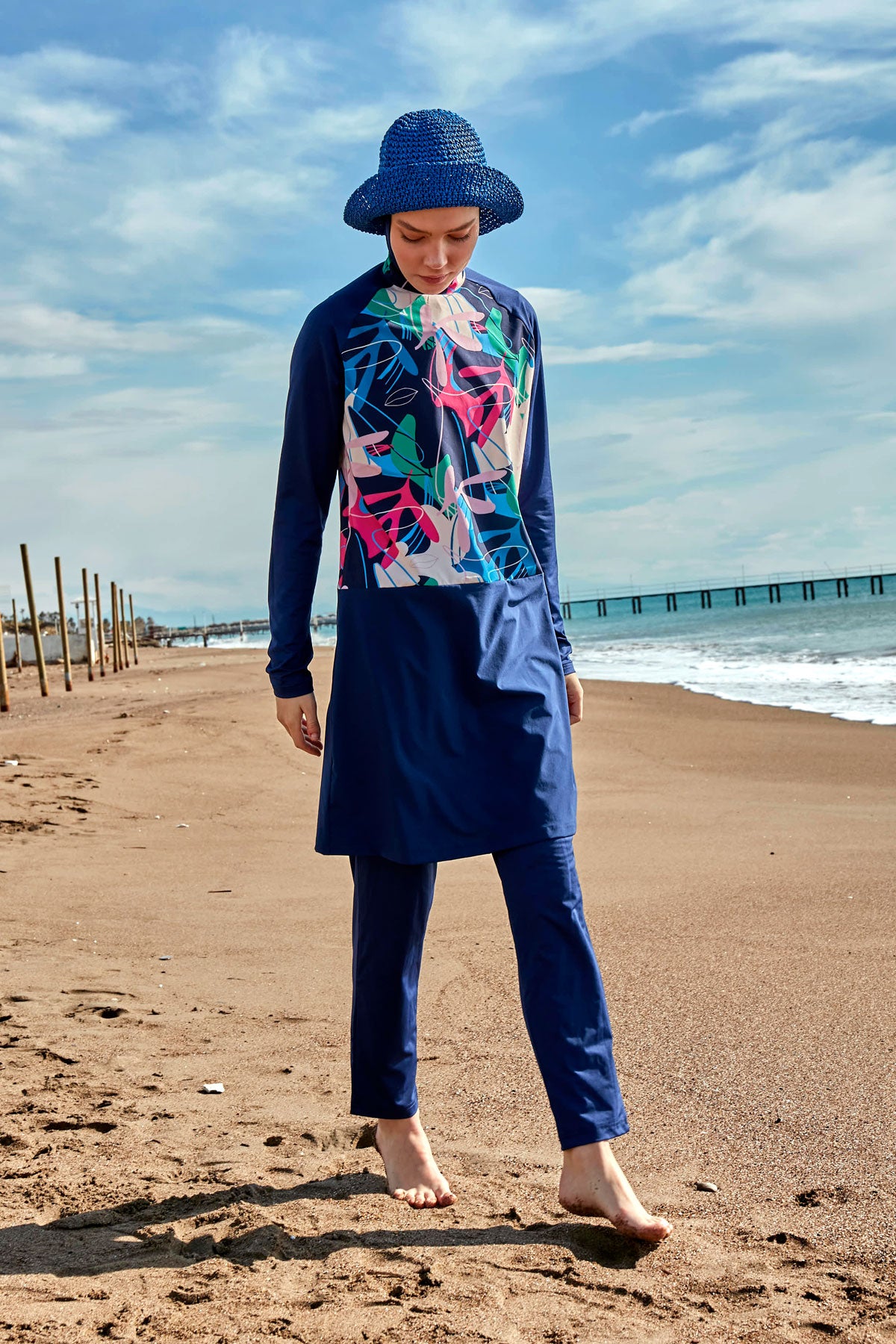 Lycra Navy Burkini Modest Swimwear M2497 Secondary image