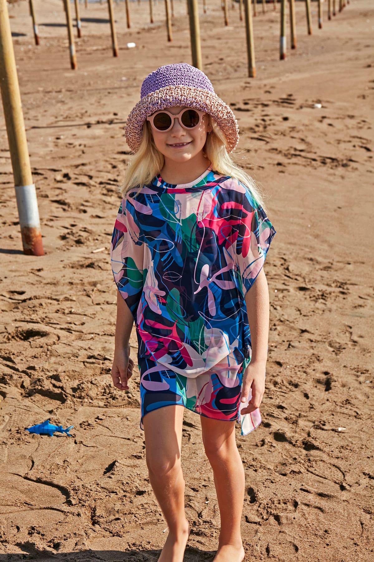 Patterned Colorful Kids Beach Pareo - P2431 Secondary image