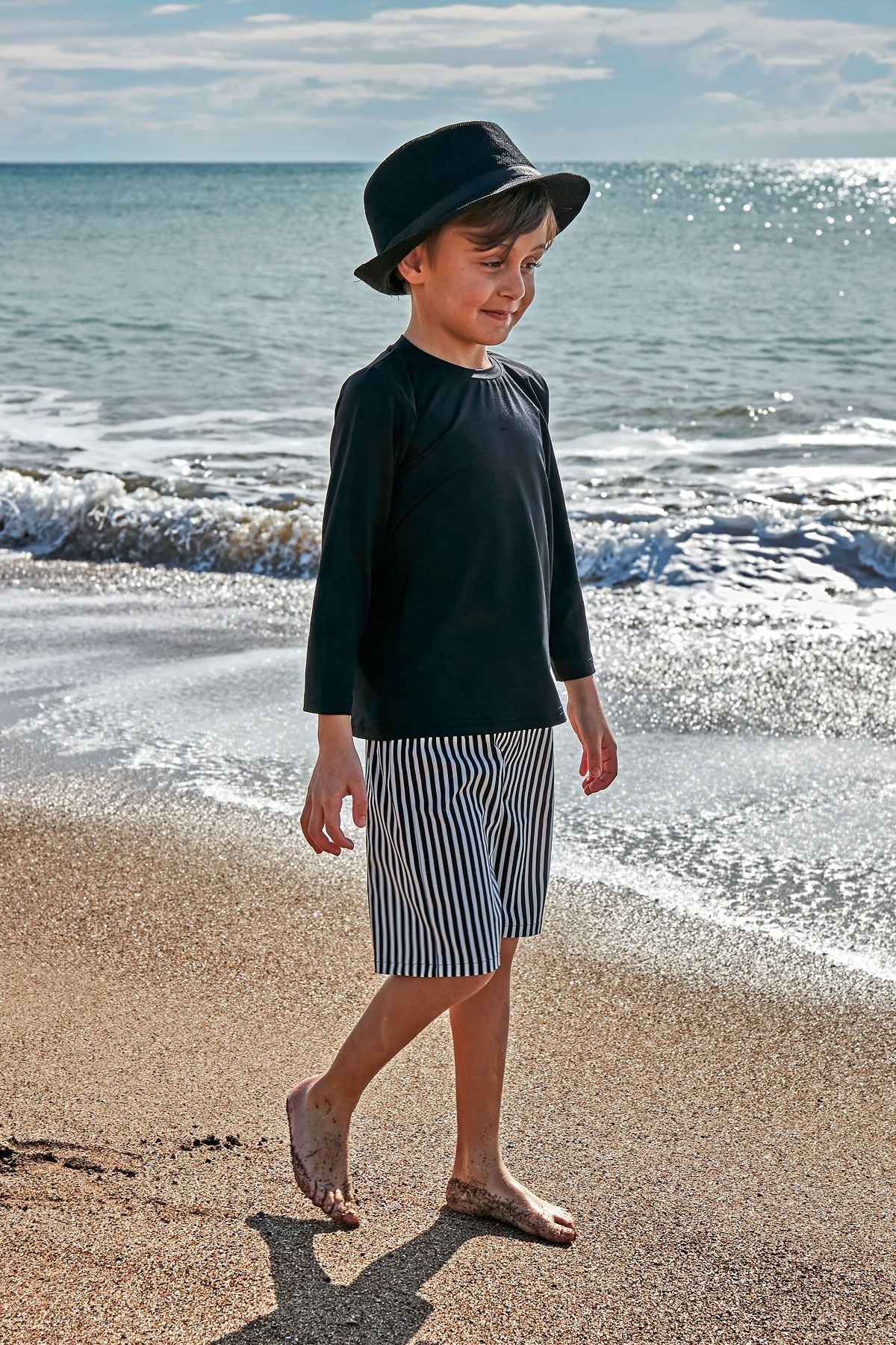 Lycra Black Boys Swim Shirts T2450 Secondary image