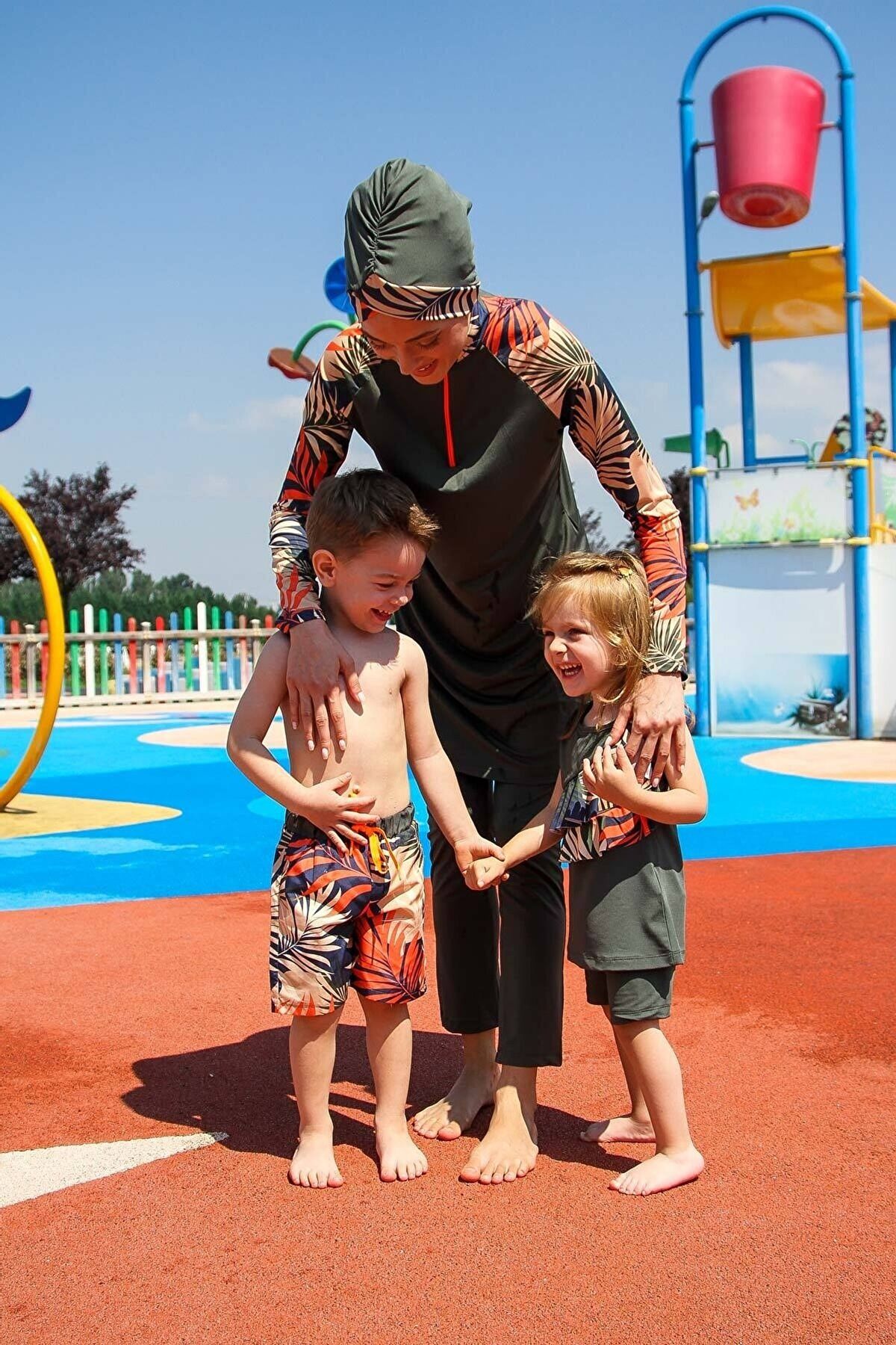 Lycra Khaki Kids Swimsuit K2212