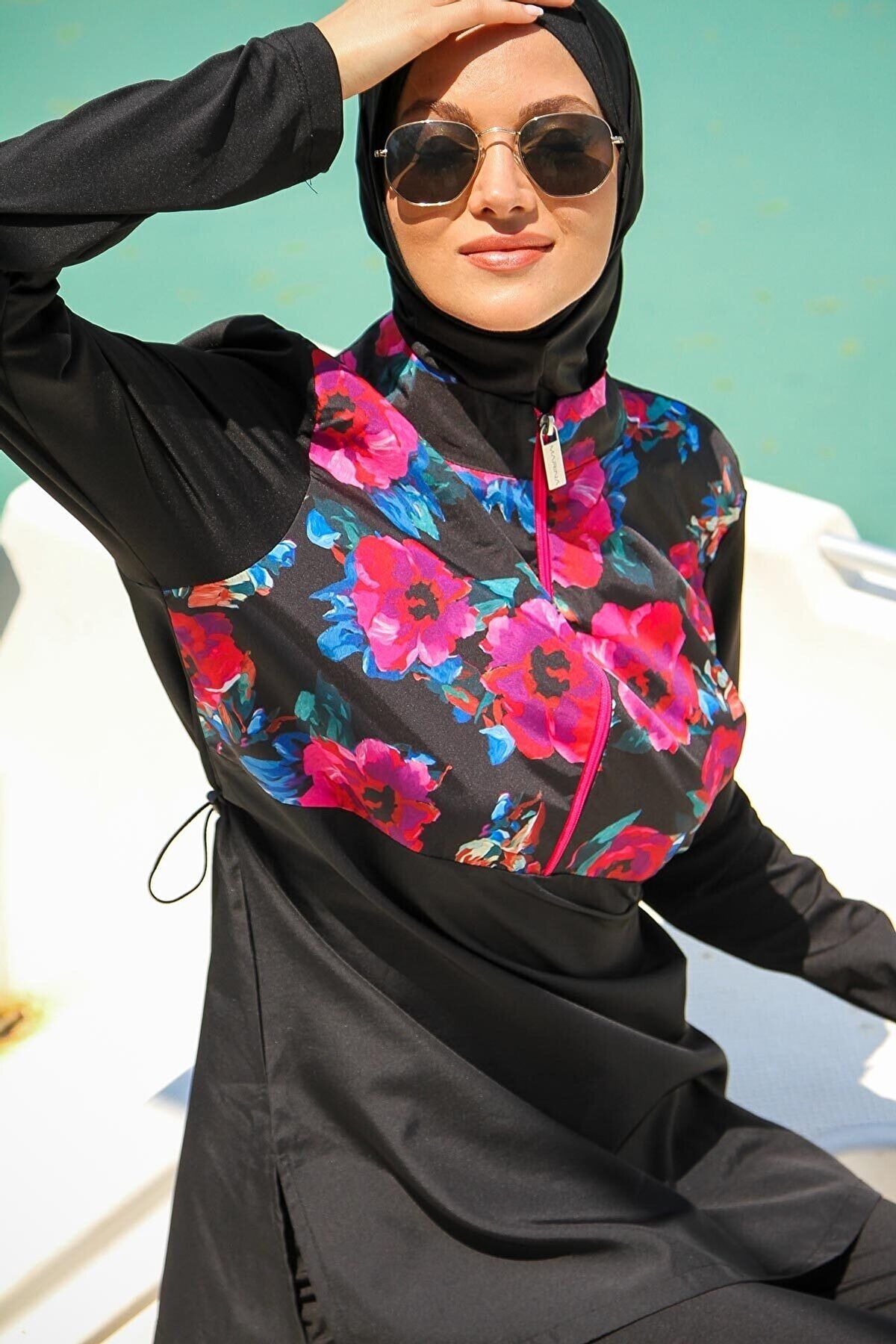 Woven Black Burkini Modest Swimwear M2268 Secondary image