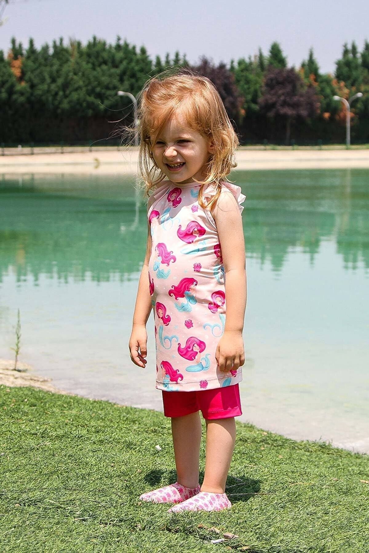Lycra Pink Kids Swimsuit K2202 Secondary image