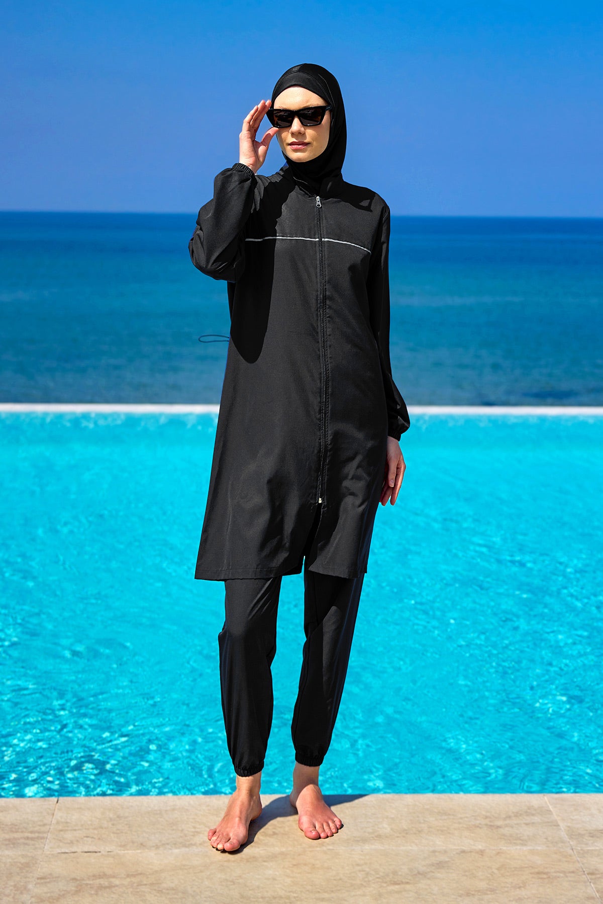 Andalus Black Full Coverage Burkini Set A2501-1 Main image