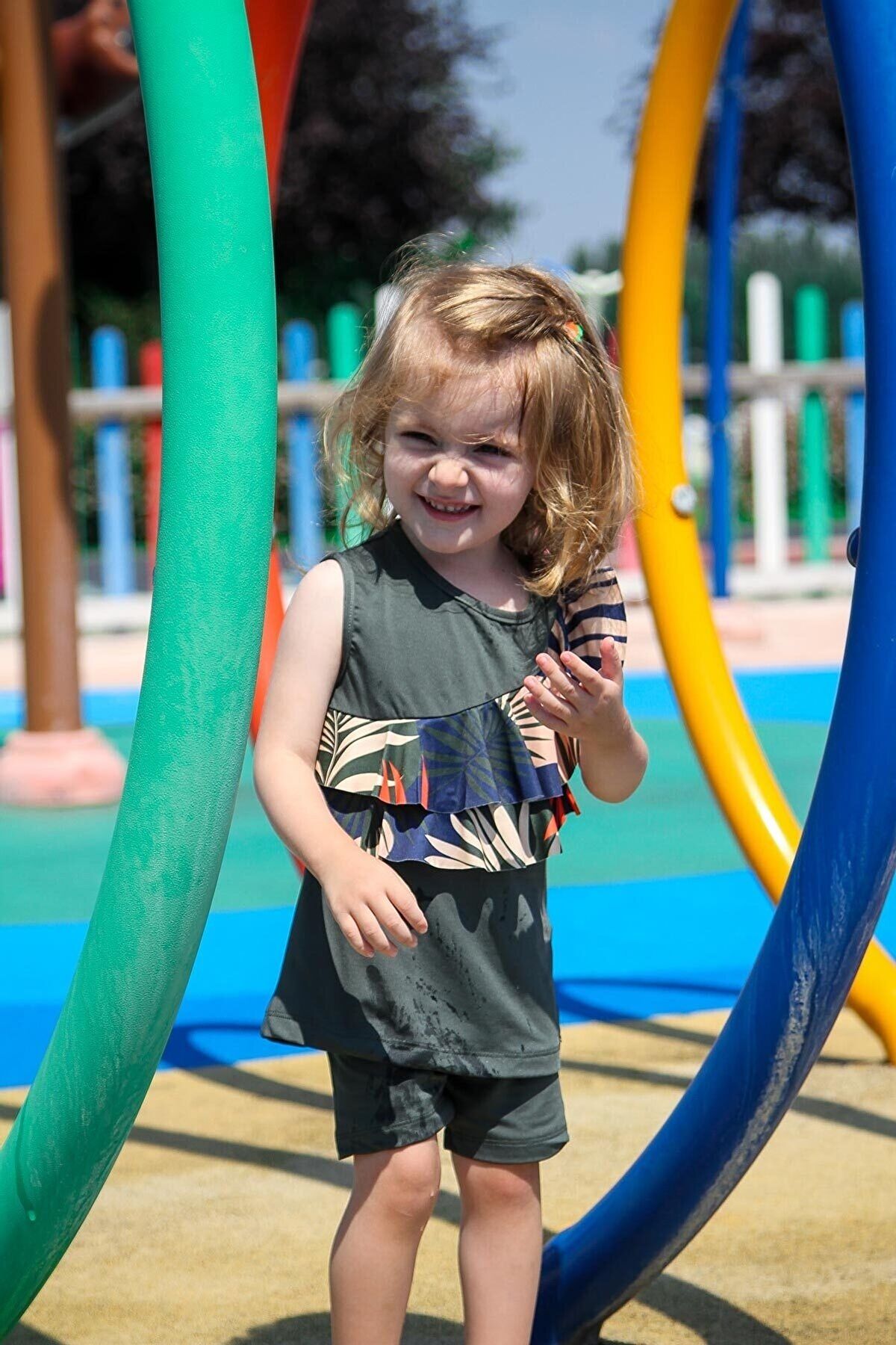 Lycra Khaki Kids Swimsuit K2212