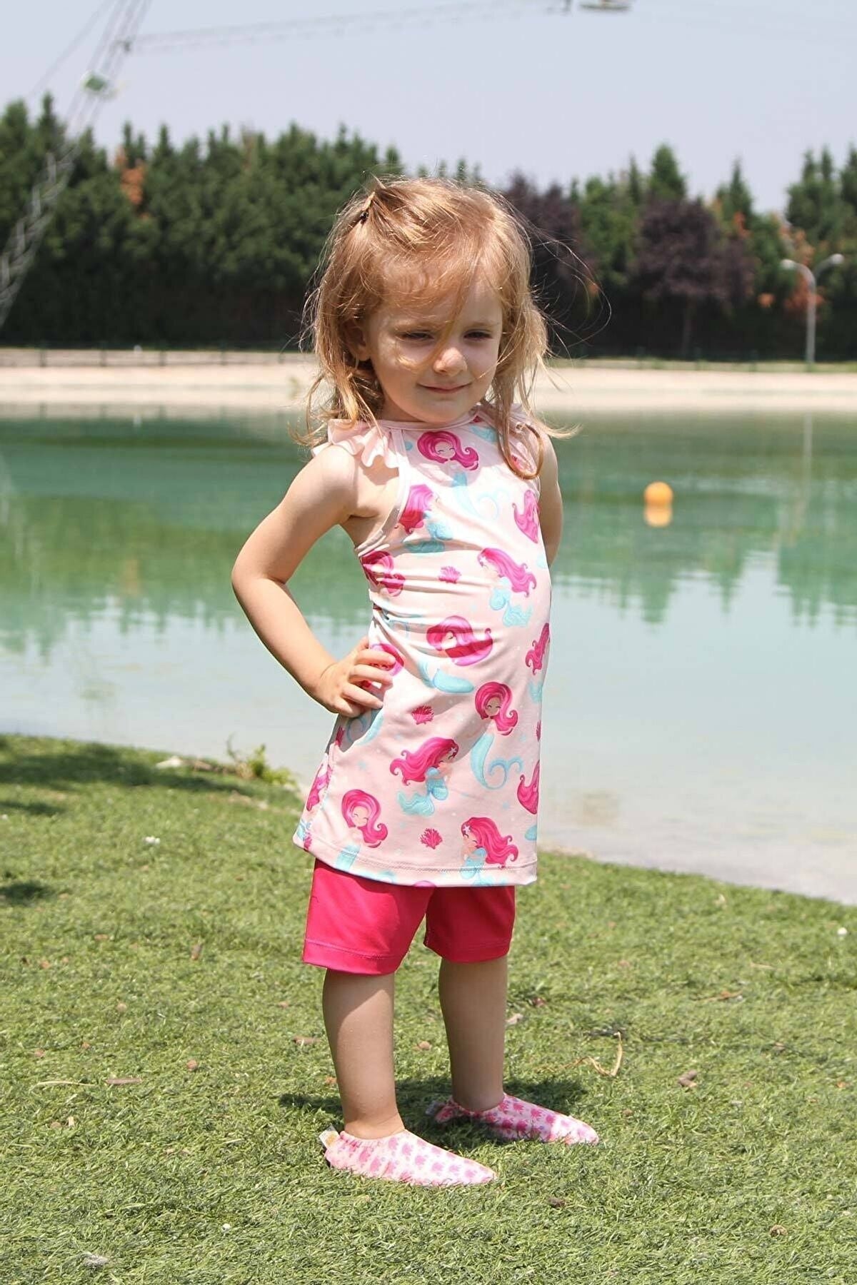 Lycra Pink Kids Swimsuit K2202 Main image