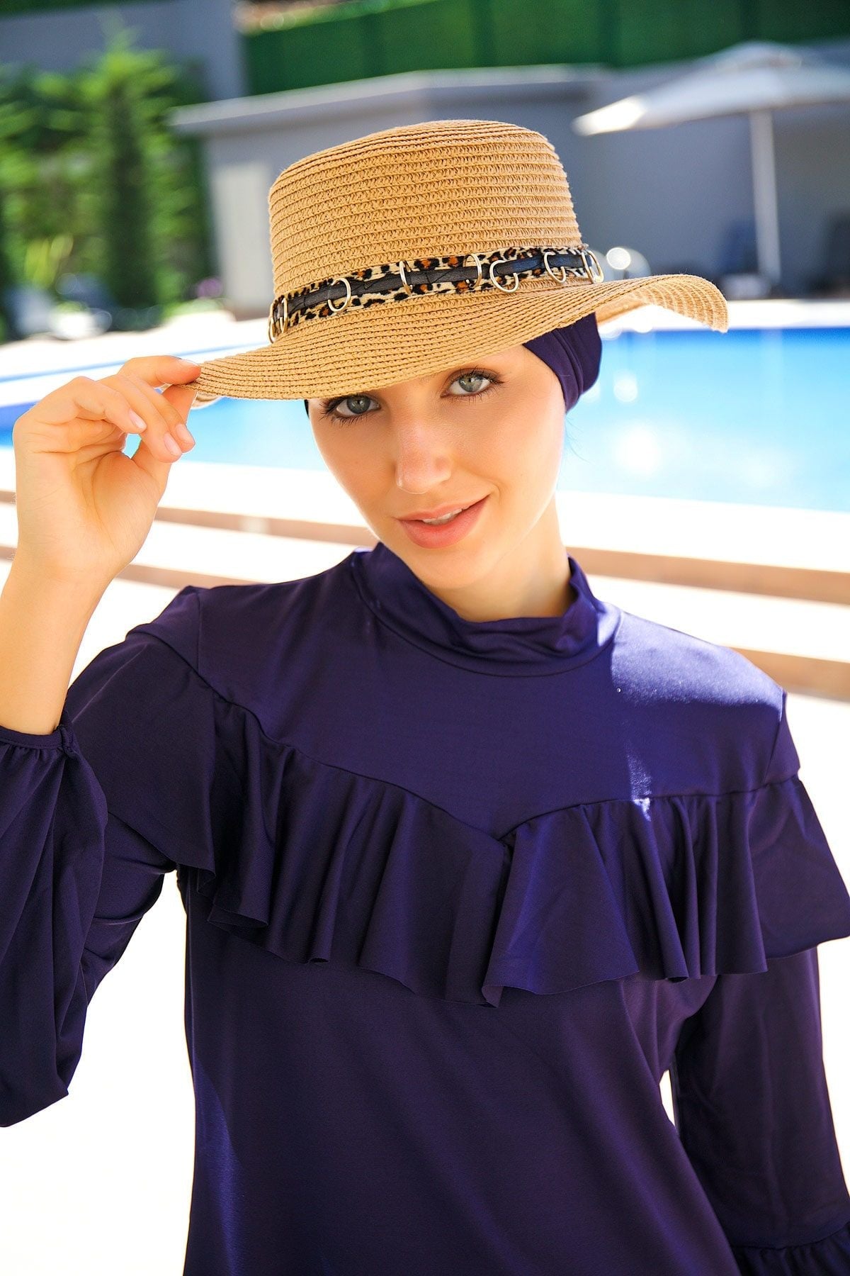 Halka Şeritli Camel Şapka 143903